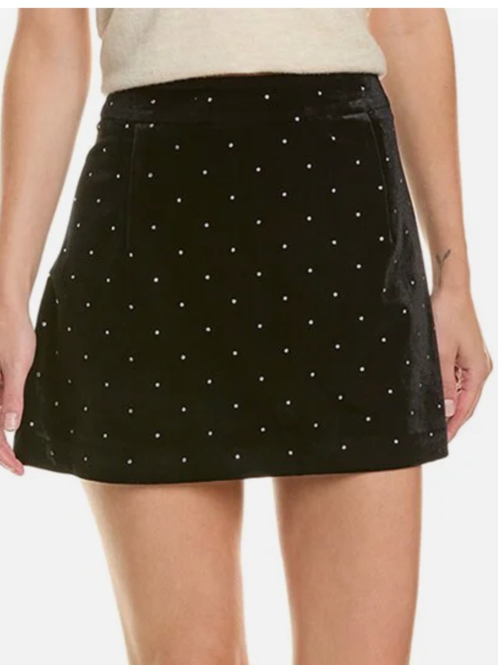 Annette Lepore velvet and crystal studded miniskirt
